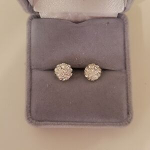 💚5/$25 Crystal Cluster Elegant Silver Stud Earrings Crystal Stud Earrings